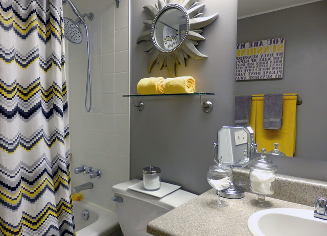 Yellow And Gray Bathroom Decor
 Grey and Yellow Bathroom Contemporary Bathroom