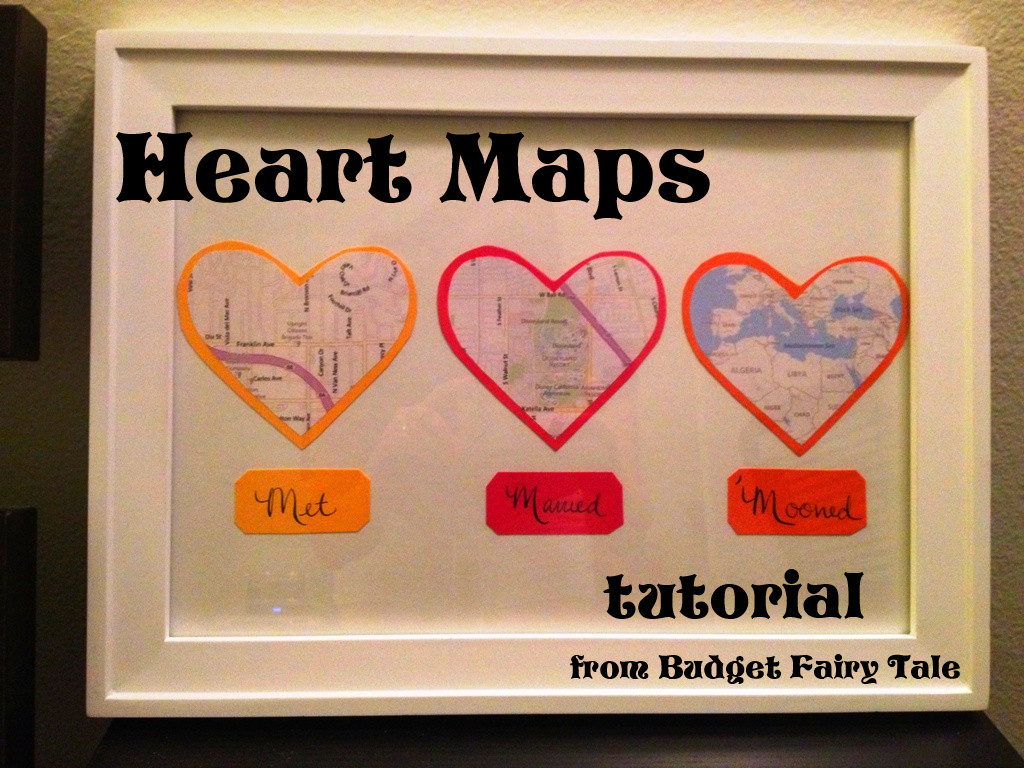 1 Year Anniversary Paper Gift Ideas
 First Anniversary Gift Map Hearts Display Tutorial and