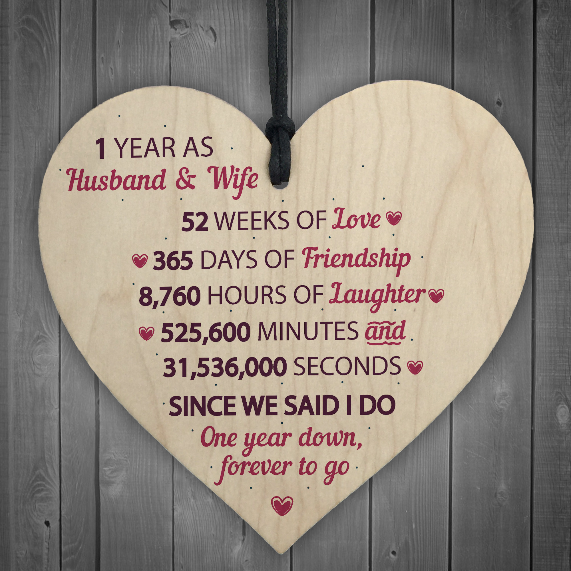 1 Yr Anniversary Gift Ideas For Her
 1st Wedding Anniversary Gift Wooden Heart First Wedding