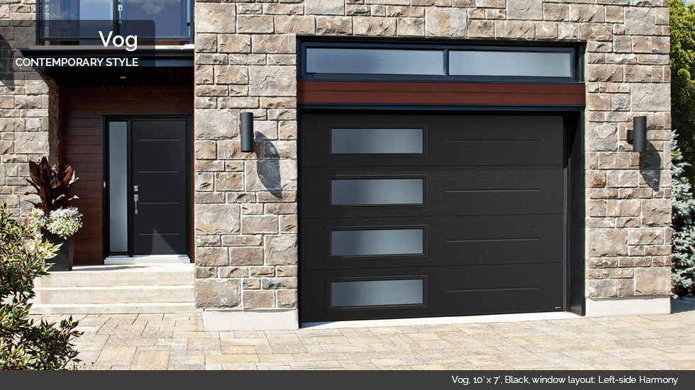 10 X 7 Garage Door
 Vog 10’ x 7’ Black window layout Left side Harmony