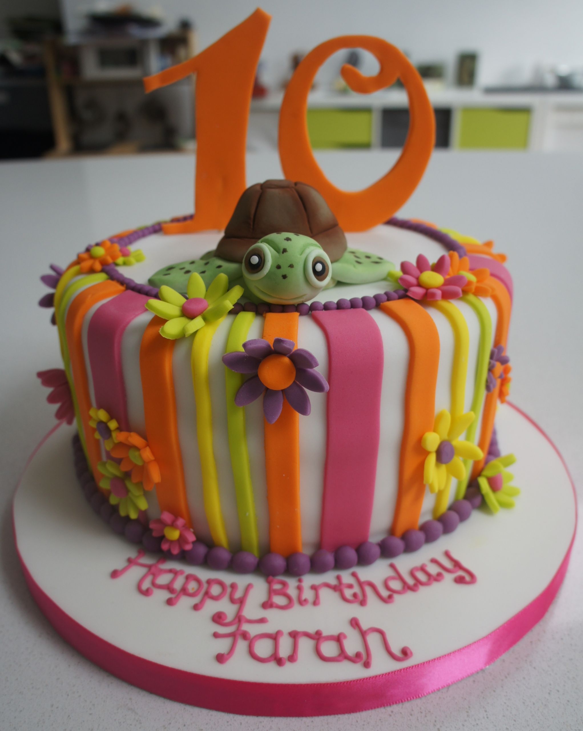 10 Year Old Birthday Cakes
 Turtle and flower cake Georgina s Cakes