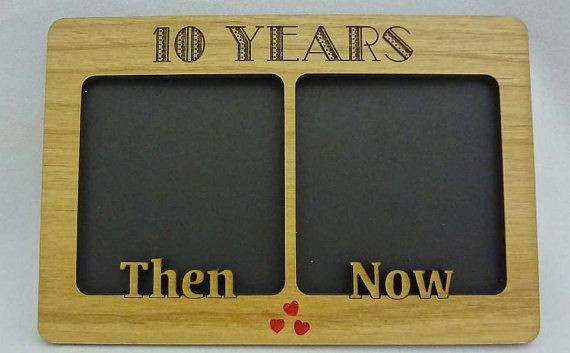 10 Year Work Anniversary Gift Ideas
 Anniversary 10 Years Then & Now Frame by