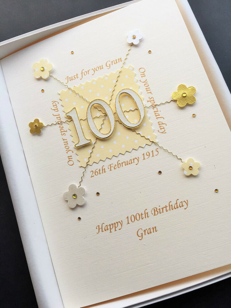 100th Birthday Card
 PERSONALISED 100th BIRTHDAY CARD FOR MUM GRANDMA NANNY NAN