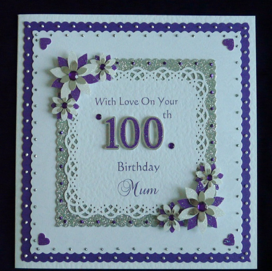 100th Birthday Card
 100th Birthday Card Mum Nan Dad Grandad etc All Colours