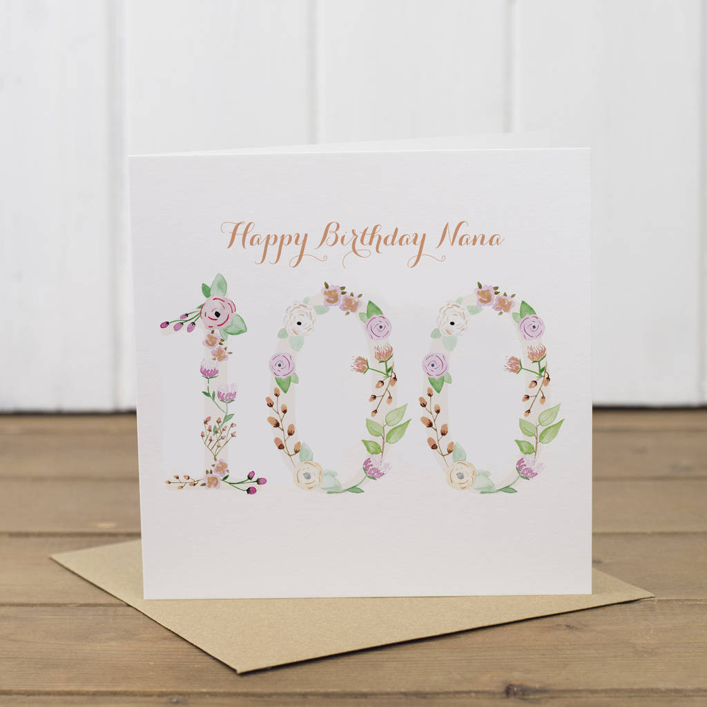 100th Birthday Card
 personalised 100th birthday card by yellowstone art
