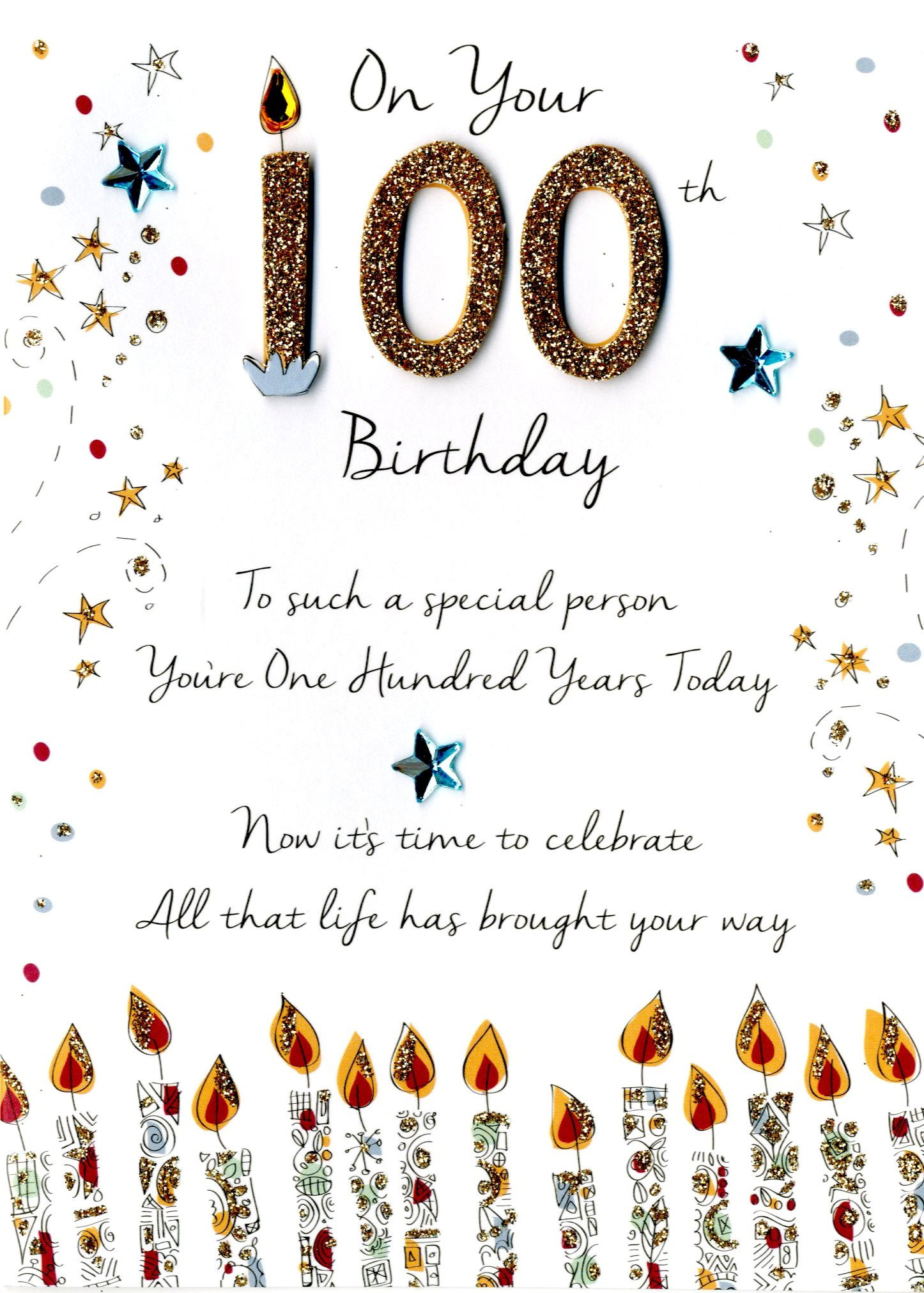 100th Birthday Card
 Your 100th Birthday Greeting Card Cards
