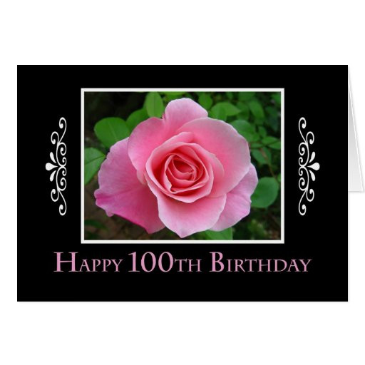 100th Birthday Card
 100th Birthday Pink Rose Card