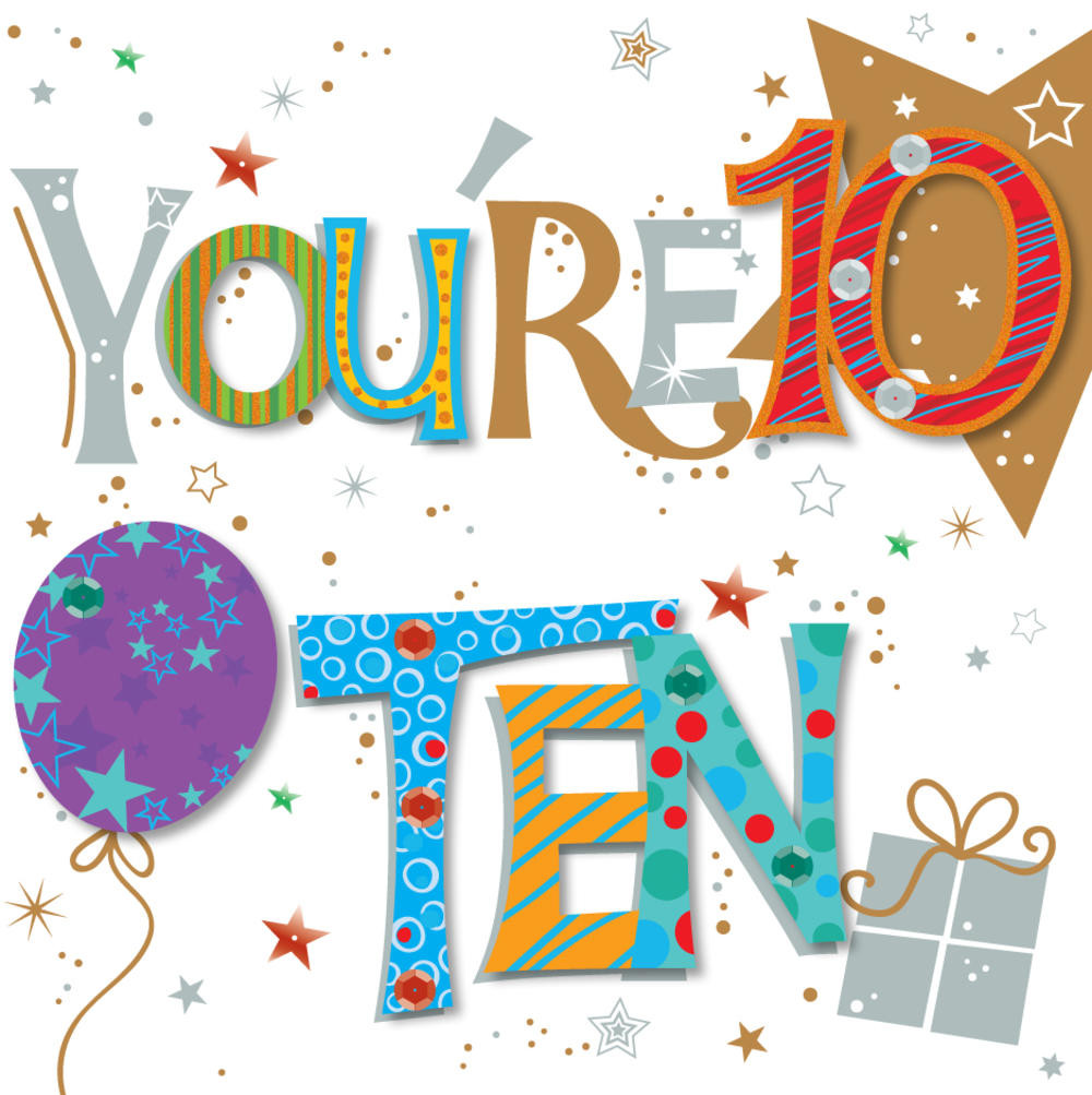 10th Birthday Wishes
 You re Ten 10th Birthday Greeting Card