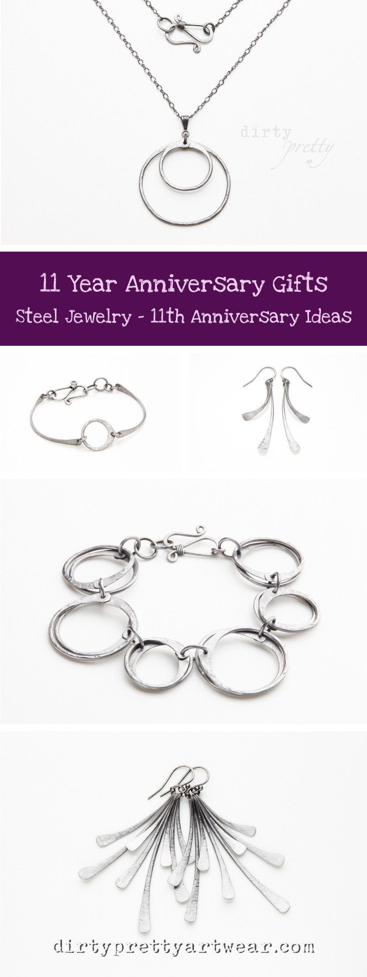 11 Year Anniversary Gift Ideas
 11 Year Anniversary Gift Steel Jewelry 11th