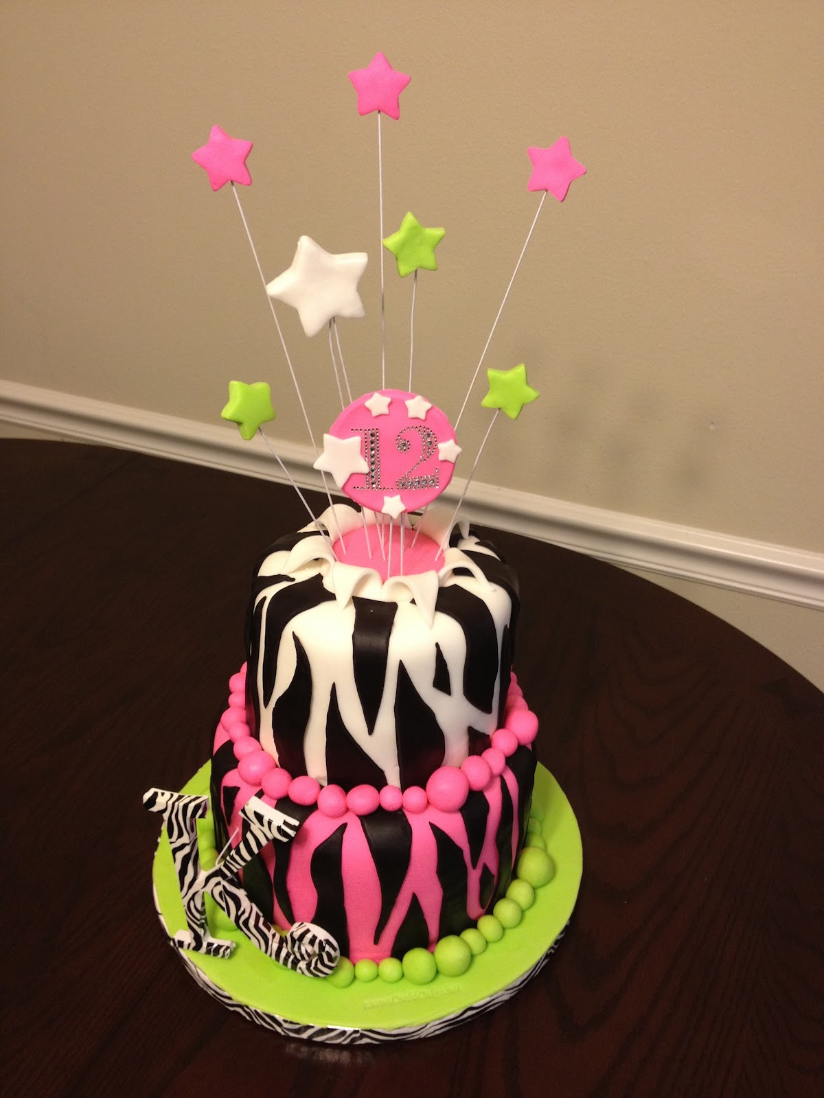 12 Year Old Birthday Cakes
 CrabbCakes 12 year old girl s zebra theme birthday cake