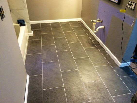12X24 Bathroom Tile
 Our new Charcoal gray 12x24 bathroom tile floors L O V E