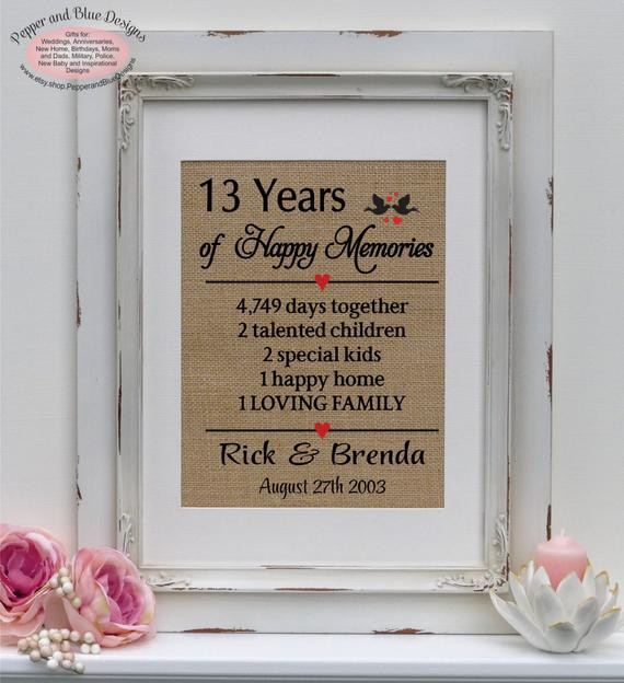 13 Year Anniversary Gift Ideas
 13th wedding anniversary ts 13 years by
