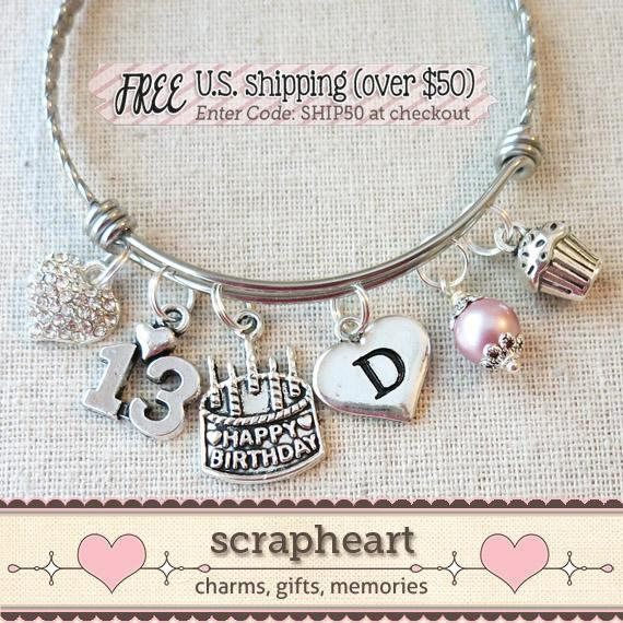 13Th Birthday Gift Ideas For Daughter
 13th BIRTHDAY Gift 13th Birthday Charm Bracelet Gift for