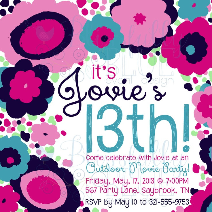 13th Birthday Invitation Wording
 13th Birthday Party Invitation Wording