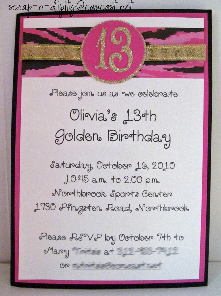 13th Birthday Invitation Wording
 13th Birthday Party Invitation Wording