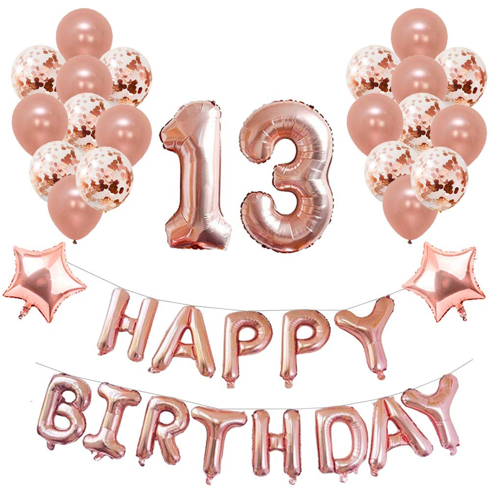 13th Birthday Party Decorations
 Yoart 13th Birthday Decorations Rose Gold for Girl Party