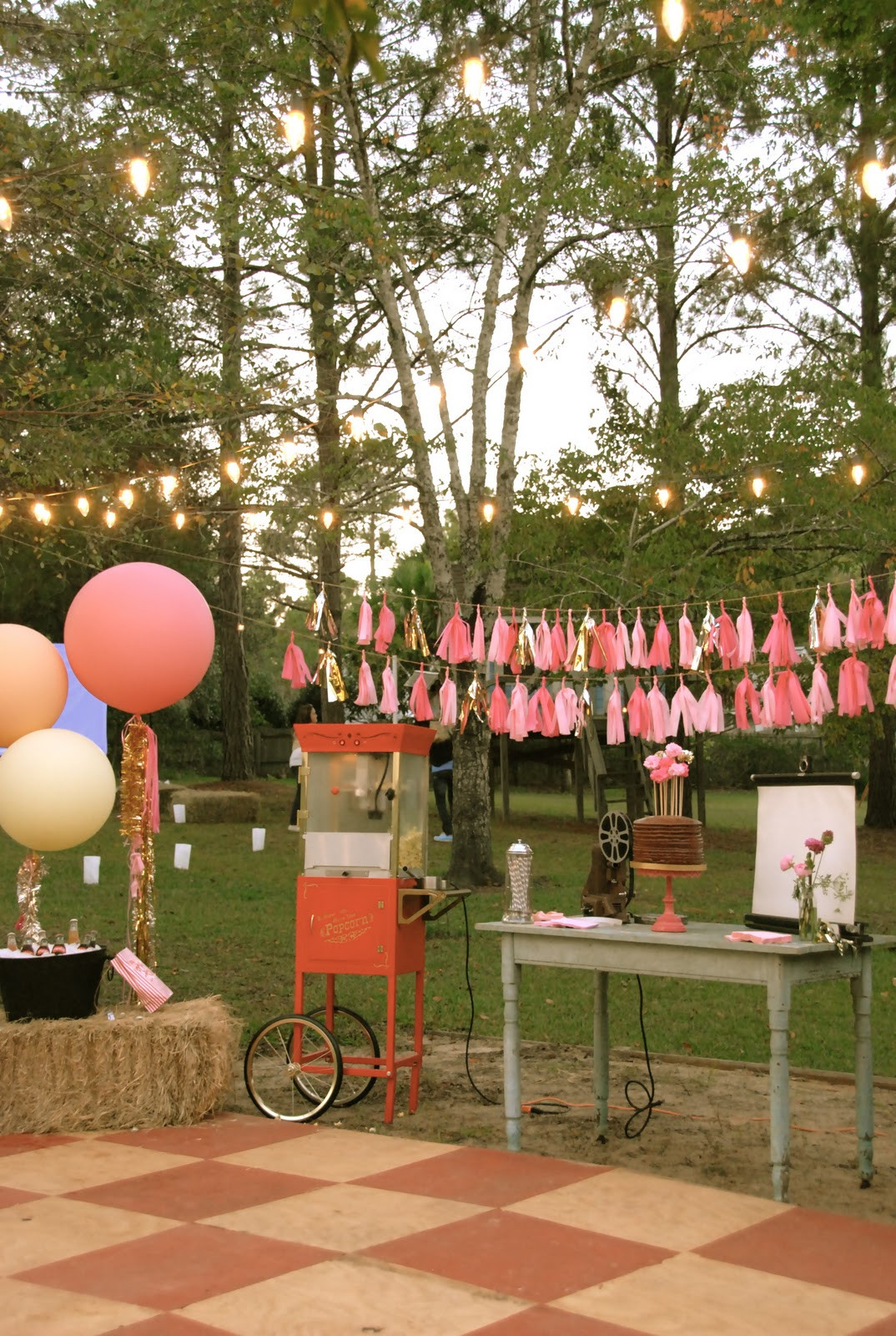 13th Birthday Party Decorations
 Blue Eyed Yonder Sparkly 13th Outdoor Movie Party