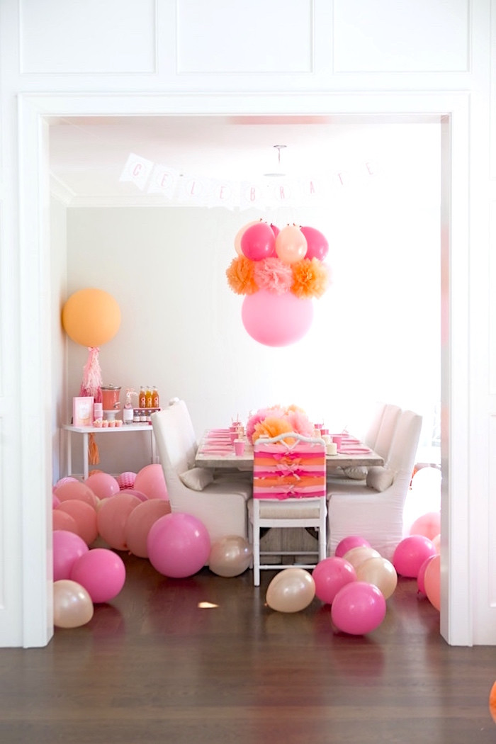 13th Birthday Party Decorations
 Kara s Party Ideas Peach and Pink Ombre Watercolor 13th