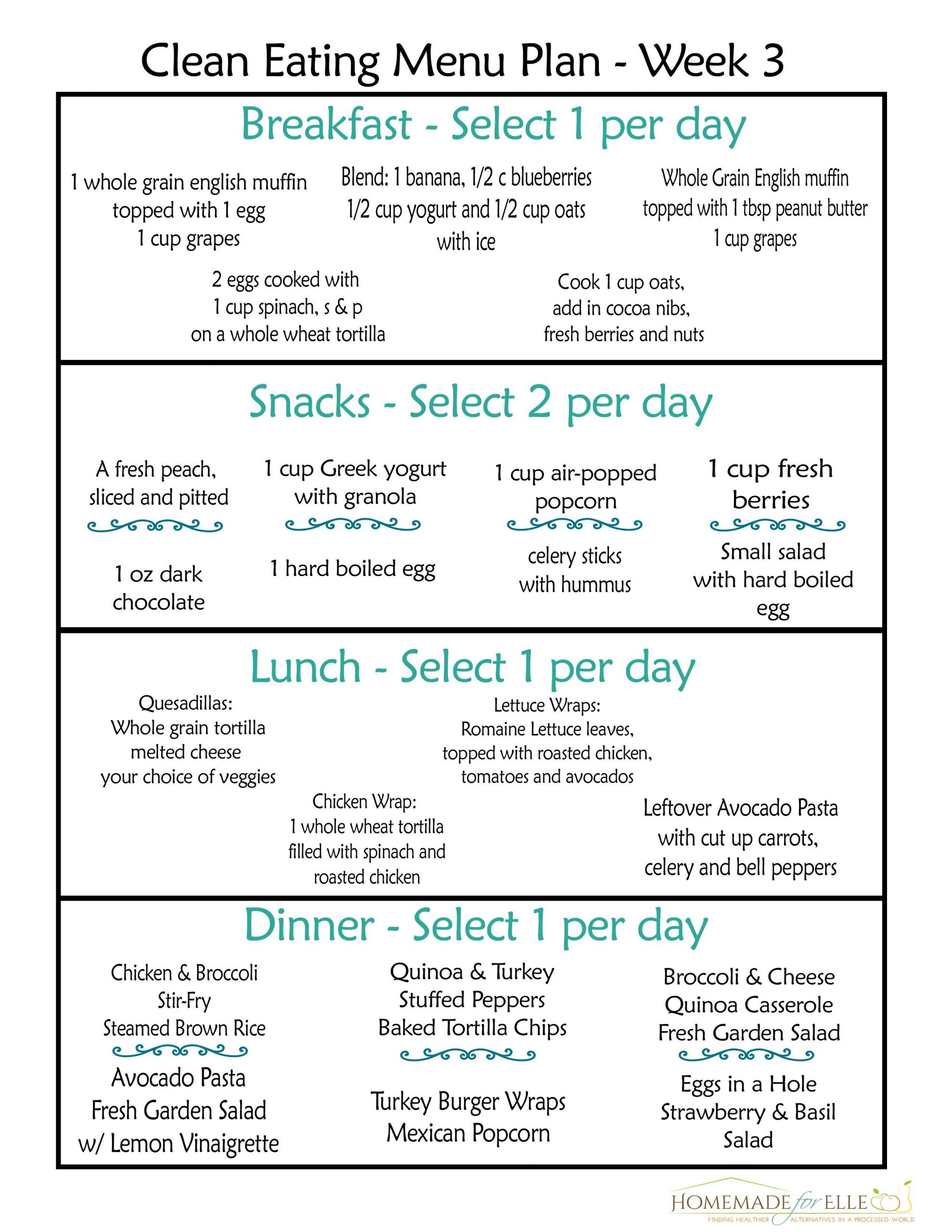14 Day Clean Eating Meal Plan
 Pin on Health