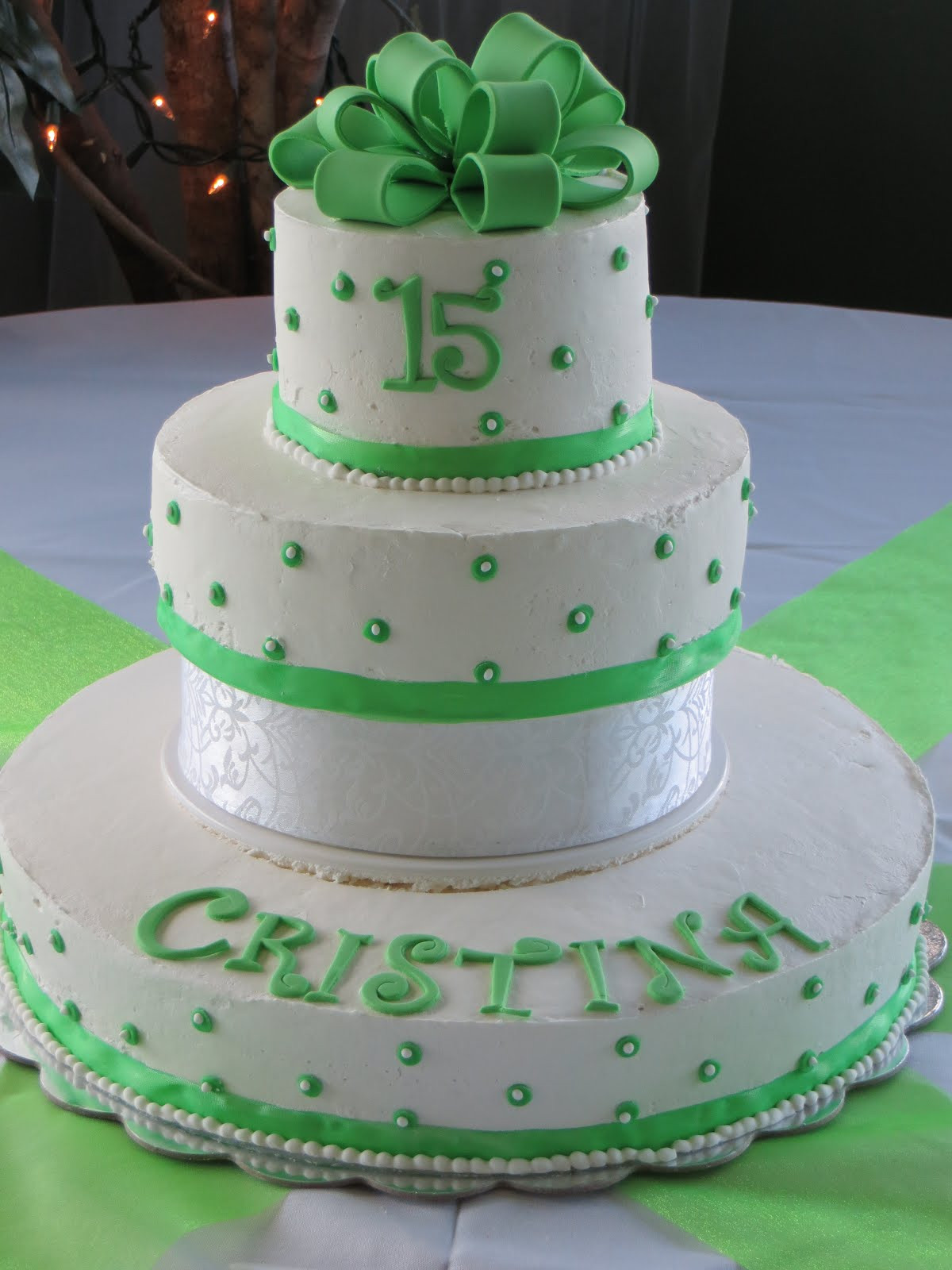 15 Birthday Cakes
 CAKES AND MORE Quinceanera Cake Sweet 15 Cake Green