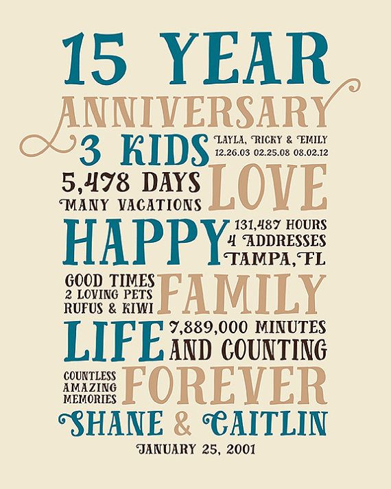 15 Year Anniversary Gift Ideas
 Anniversary Gifts 15 Year Anniversary Present by