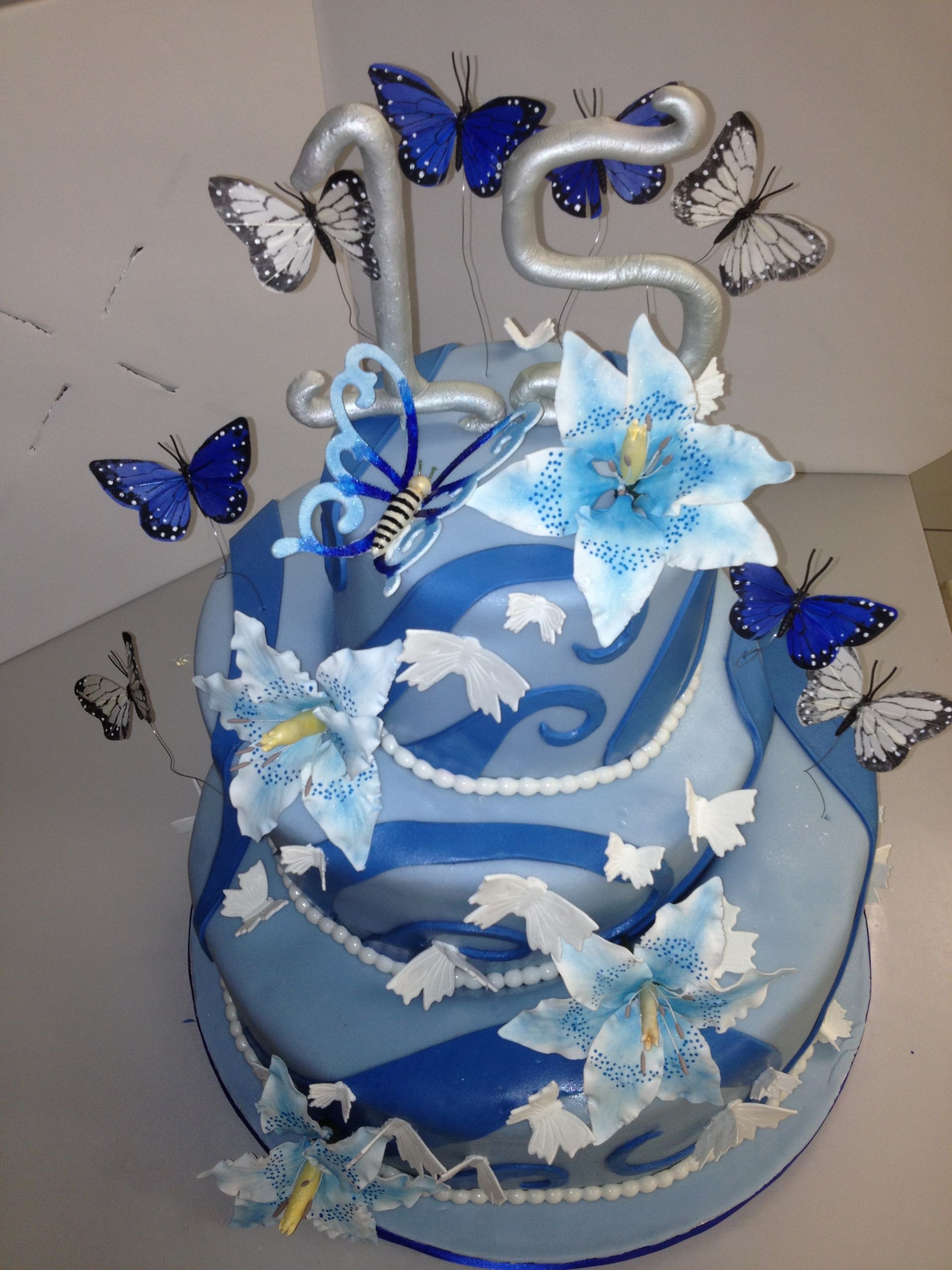 15th Birthday Cakes
 Butterfly Topsy Turvy cake for a quinceanera 15Th