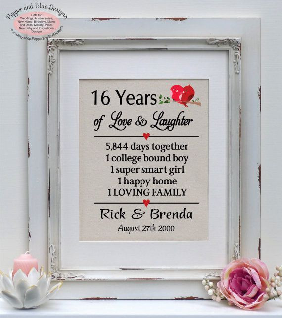 16 Year Anniversary Gift Ideas
 16th wedding anniversary ts 16 years married 16 years