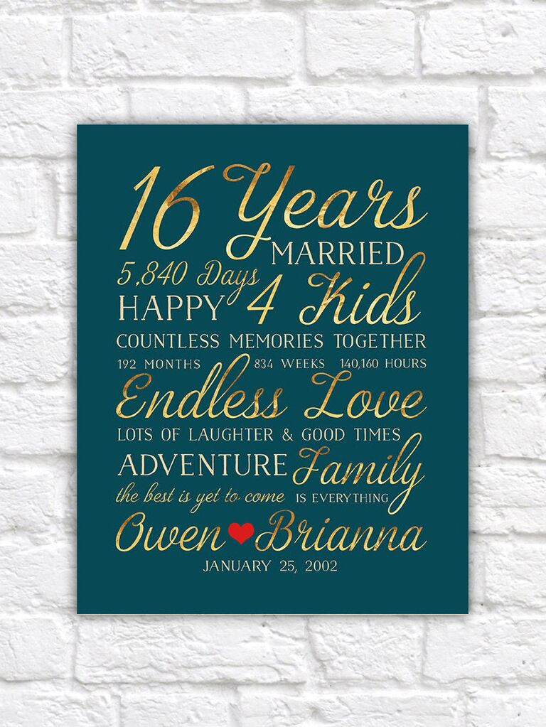 16 Year Anniversary Gift Ideas For Him
 16th Wedding Anniversary Gift Ideas For Him