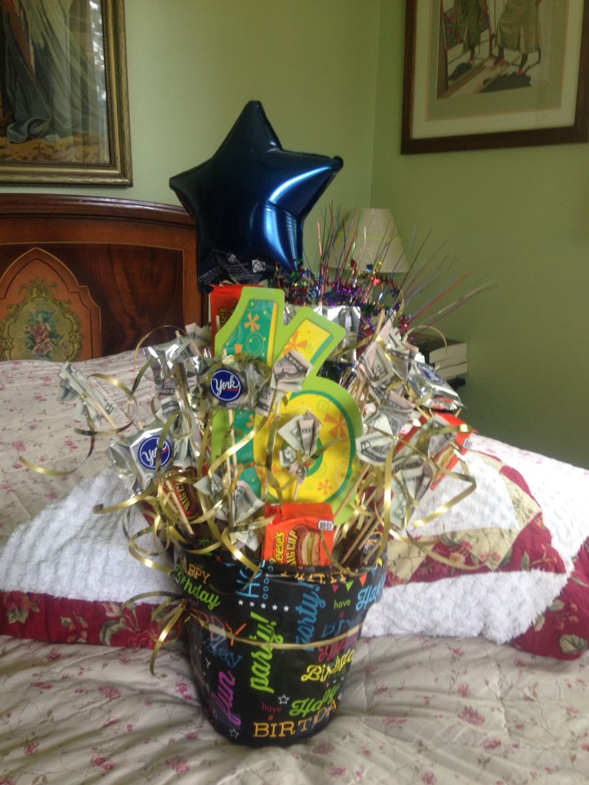 16 Year Old Boy Birthday Gift Ideas
 16 th birthday bouquet with money & candy s