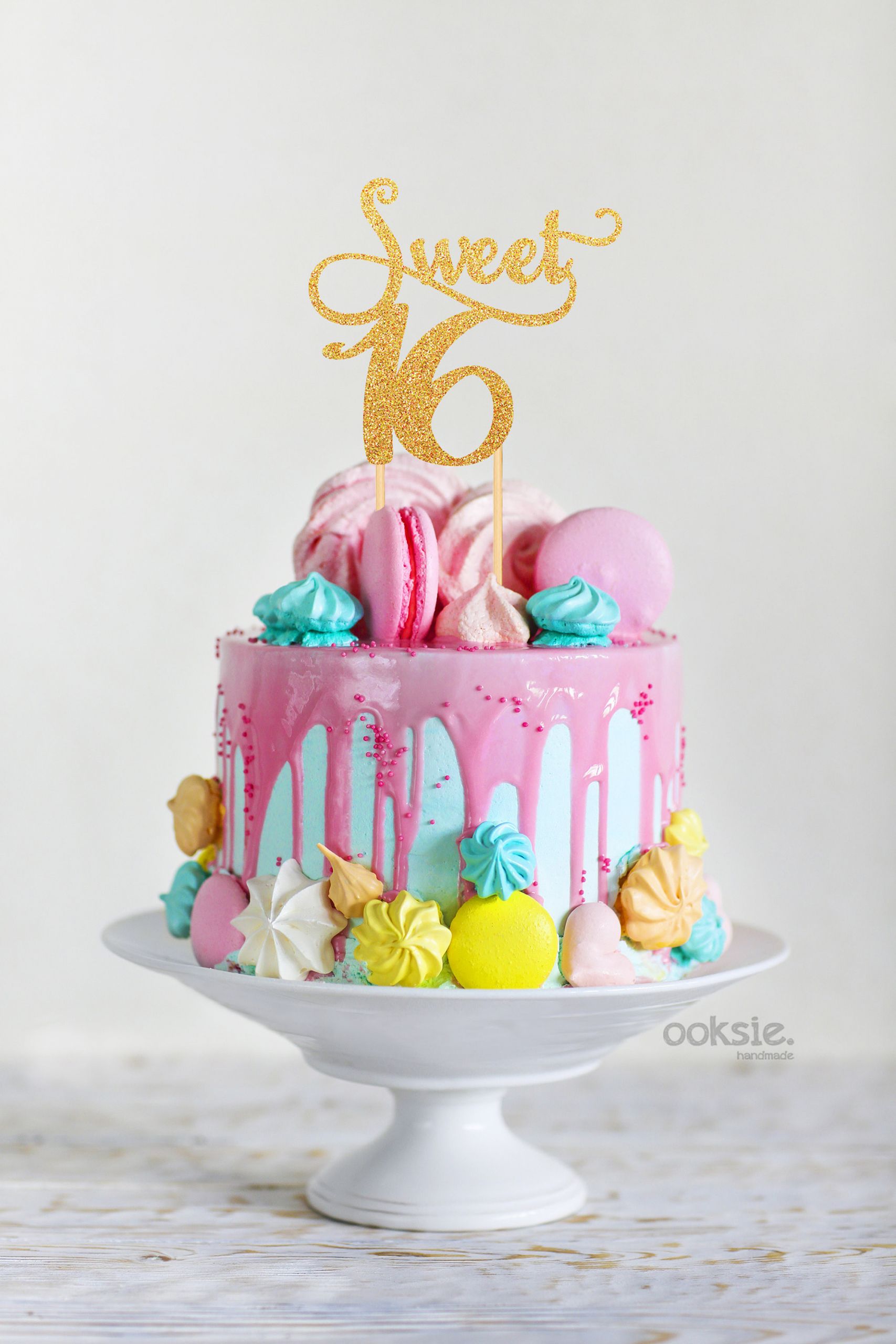 16th Birthday Cake
 Sweet 16 16th birthday cake topper sixteenth birthday