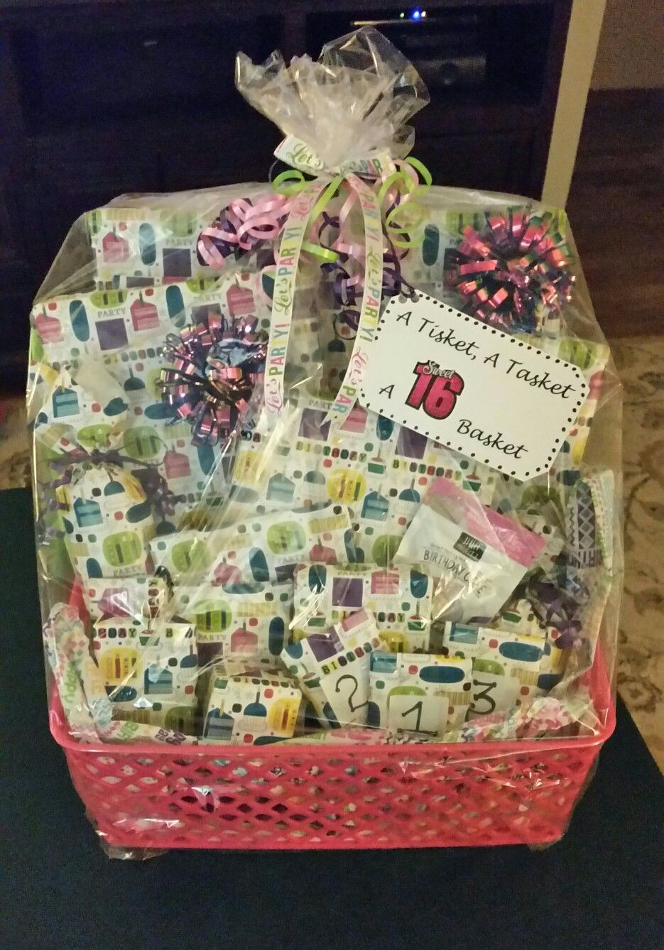 16Th Birthday Gift Ideas For Best Friend
 A Tisket A Tasket A Sweet 16 Basket Filled with 16
