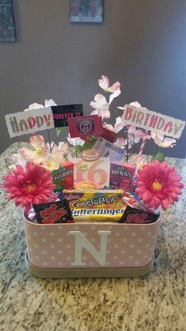 16Th Birthday Gift Ideas For Best Friend
 Sweet 16th birthday t basket