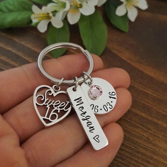 16Th Birthday Gift Ideas For Daughter
 Sweet 16 Keychain 16th Birthday Gift