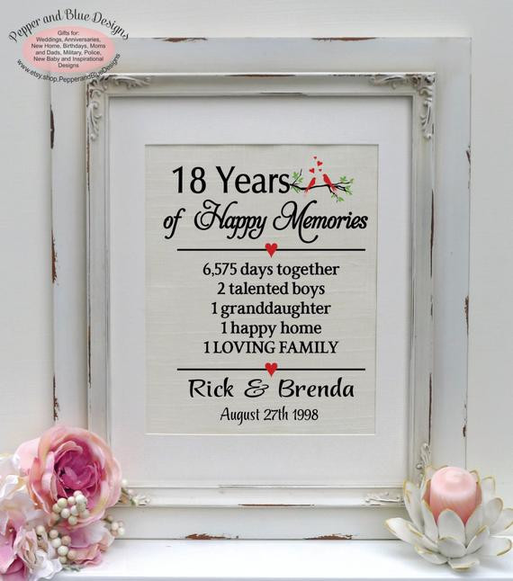 18 Year Wedding Anniversary Gift Ideas For Her
 18th wedding anniversary ts 18 years by