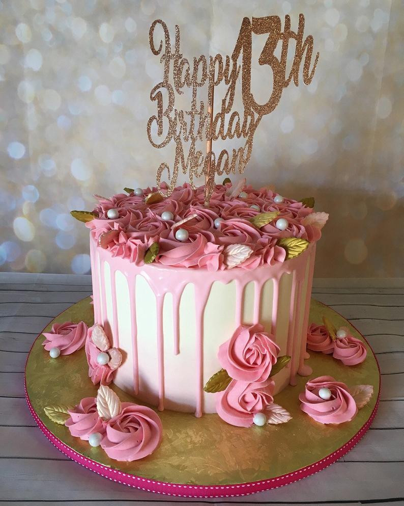 18th Birthday Cake Ideas
 Happy Birthday Cake Topper ANY AGE NAME 18th Birthday
