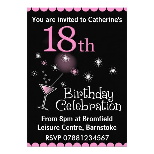 18th Birthday Invitation
 18th Birthday Party Invitation 13 Cm X 18 Cm Invitation
