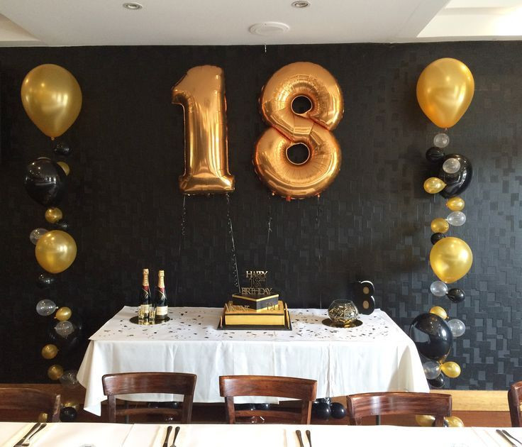 18Th Birthday Party Ideas
 Gold and black themed 18th party