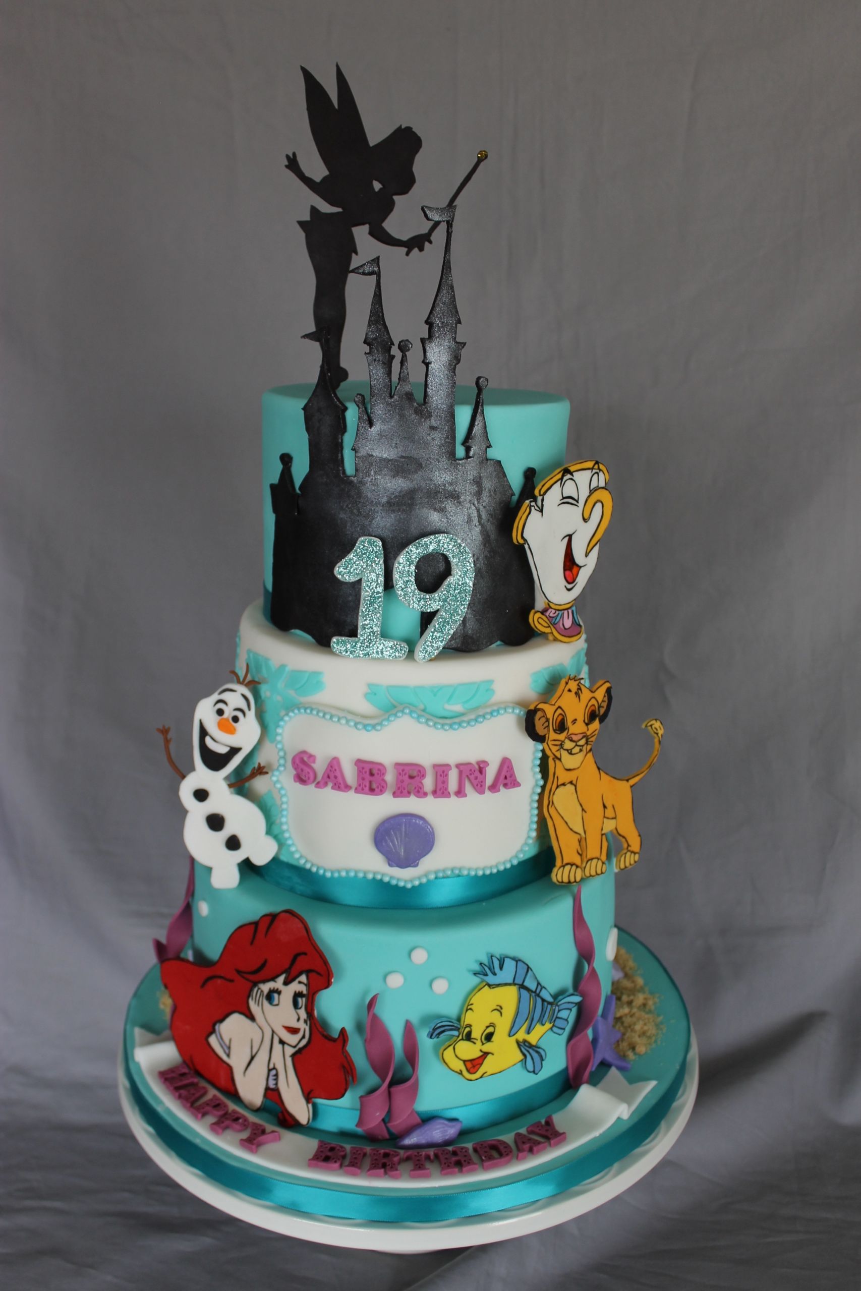 19th Birthday Cake
 Disney Themed Birthday Cake CakeCentral