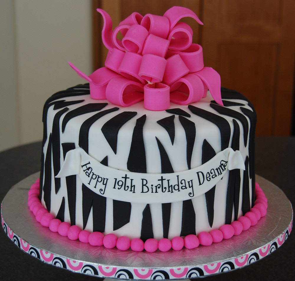 19th Birthday Cake
 Deanna’s 19th Birthday – Zebra