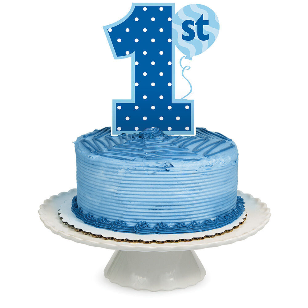 1st Birthday Cake Boy
 Cake Topper Age 1 1st Birthday Party Royal Blue Boy Cake