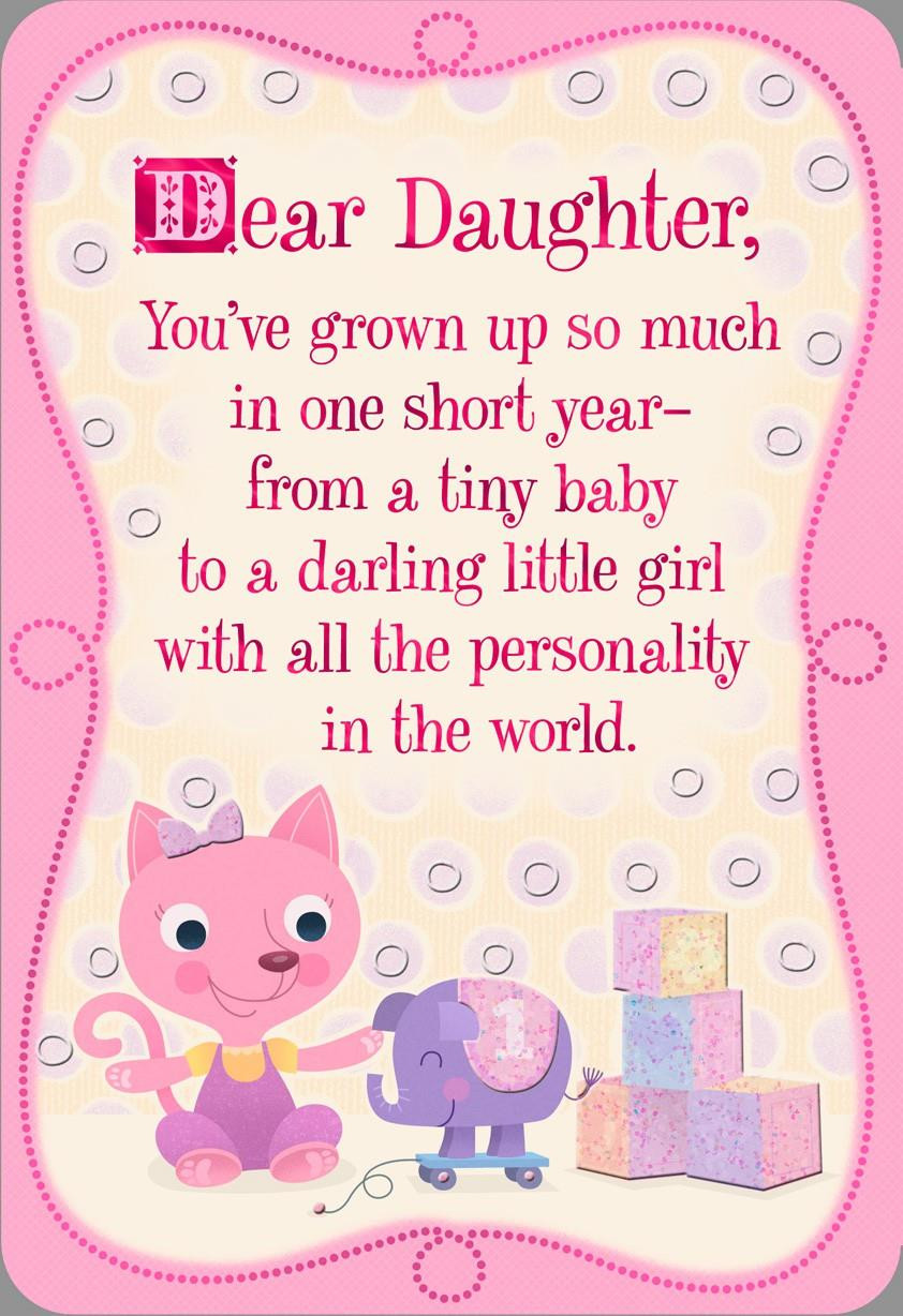 1st Birthday Wishes For Daughter
 Pink Kitten 1st Birthday Card for Daughter Greeting