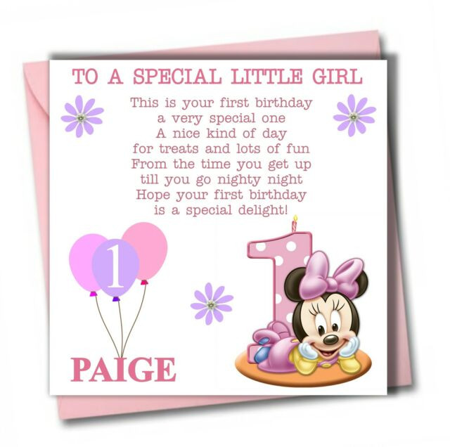 1st Birthday Wishes For Daughter
 Personalised Minnie Girl Daughter Granddaughter Babies
