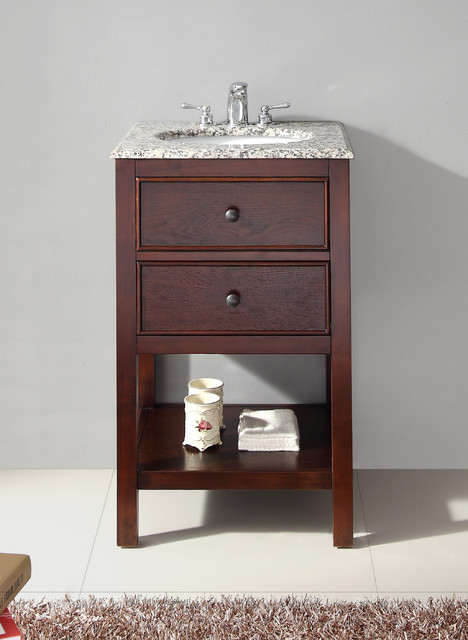 20 Inch Bathroom Vanity
 New Haven Walnut Brown 20 inch Bath Vanity and Dapple Grey