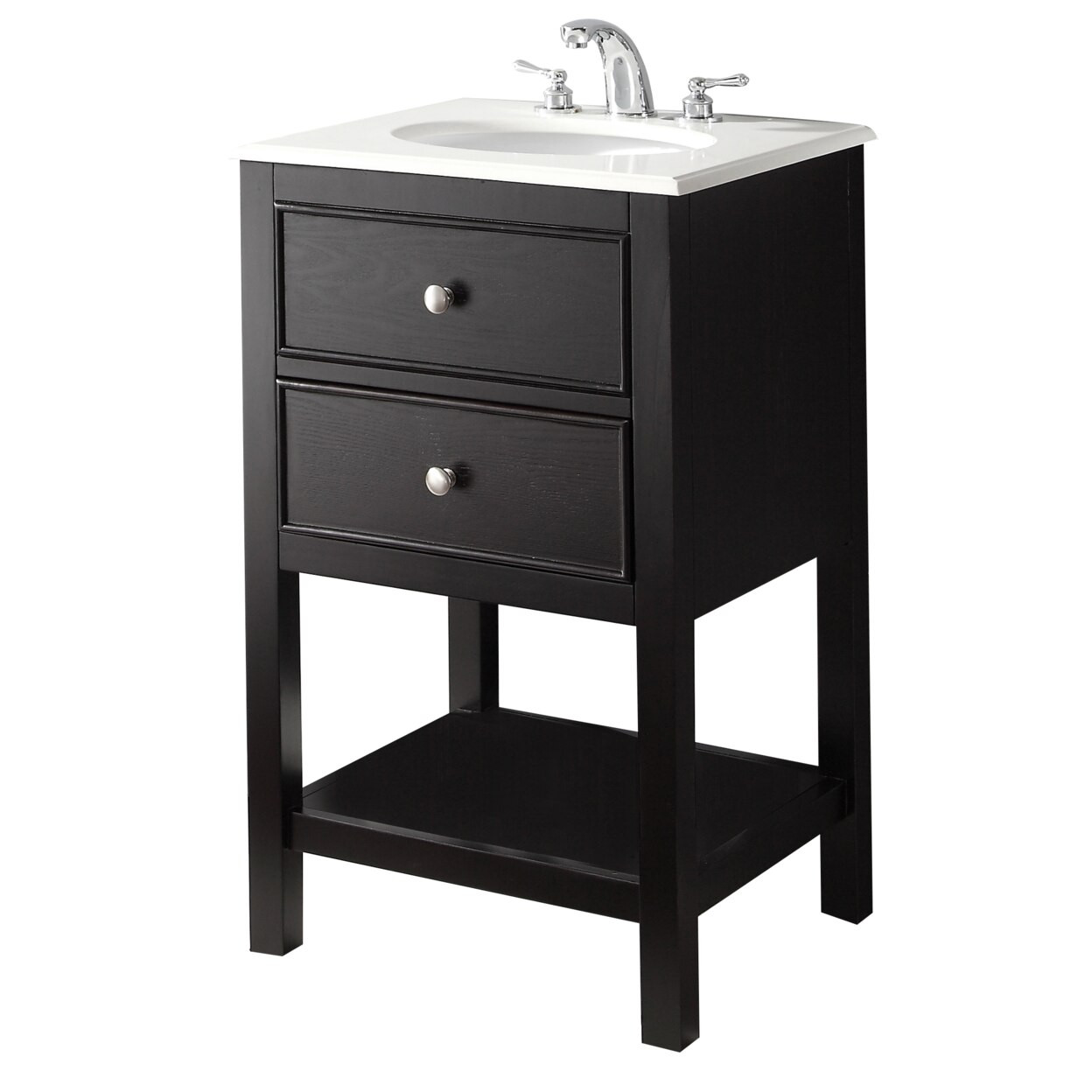 20 Inch Bathroom Vanity
 Wilmington 20 inch Bath Vanity in Black with Bombay White