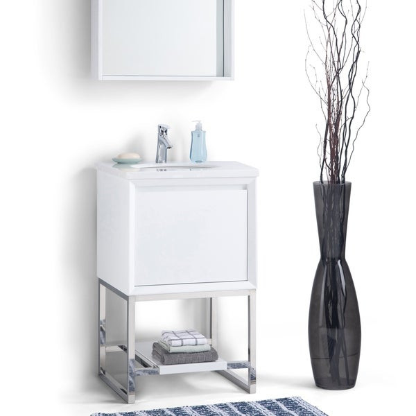 20 Inch Bathroom Vanity
 Shop WYNDENHALL Adrik 20 inch Modern Bath Vanity with