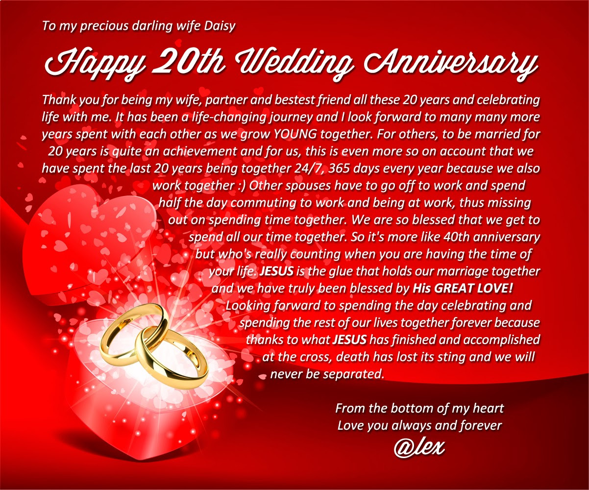 20Th Anniversary Quotes
 20th Year Wedding Anniversary Quotes QuotesGram