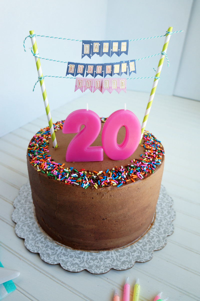 20th Birthday Cakes
 20th birthday chocolate confetti cake