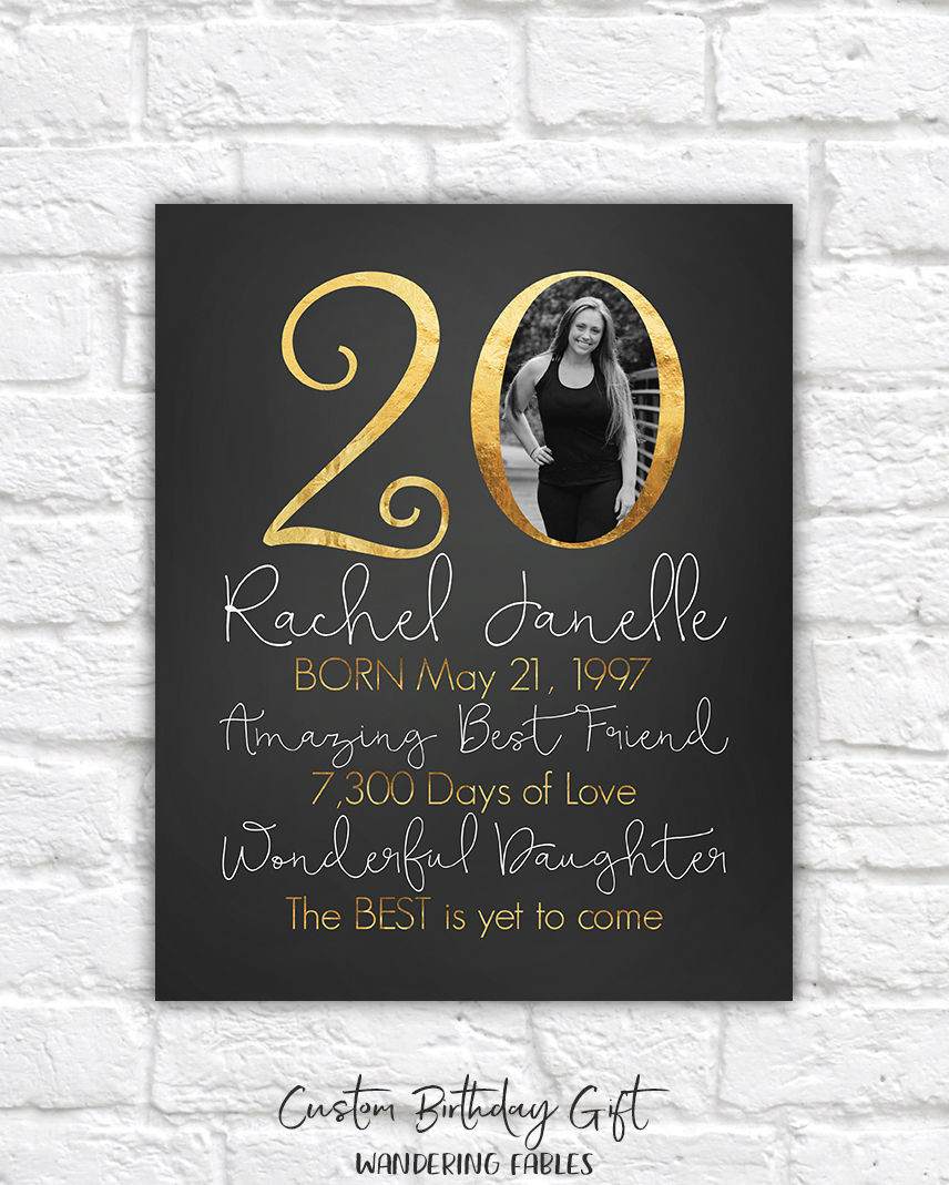 20Th Birthday Gift Ideas For Daughter
 20th Birthday Gift Personalized Gift for Daughters Birthday
