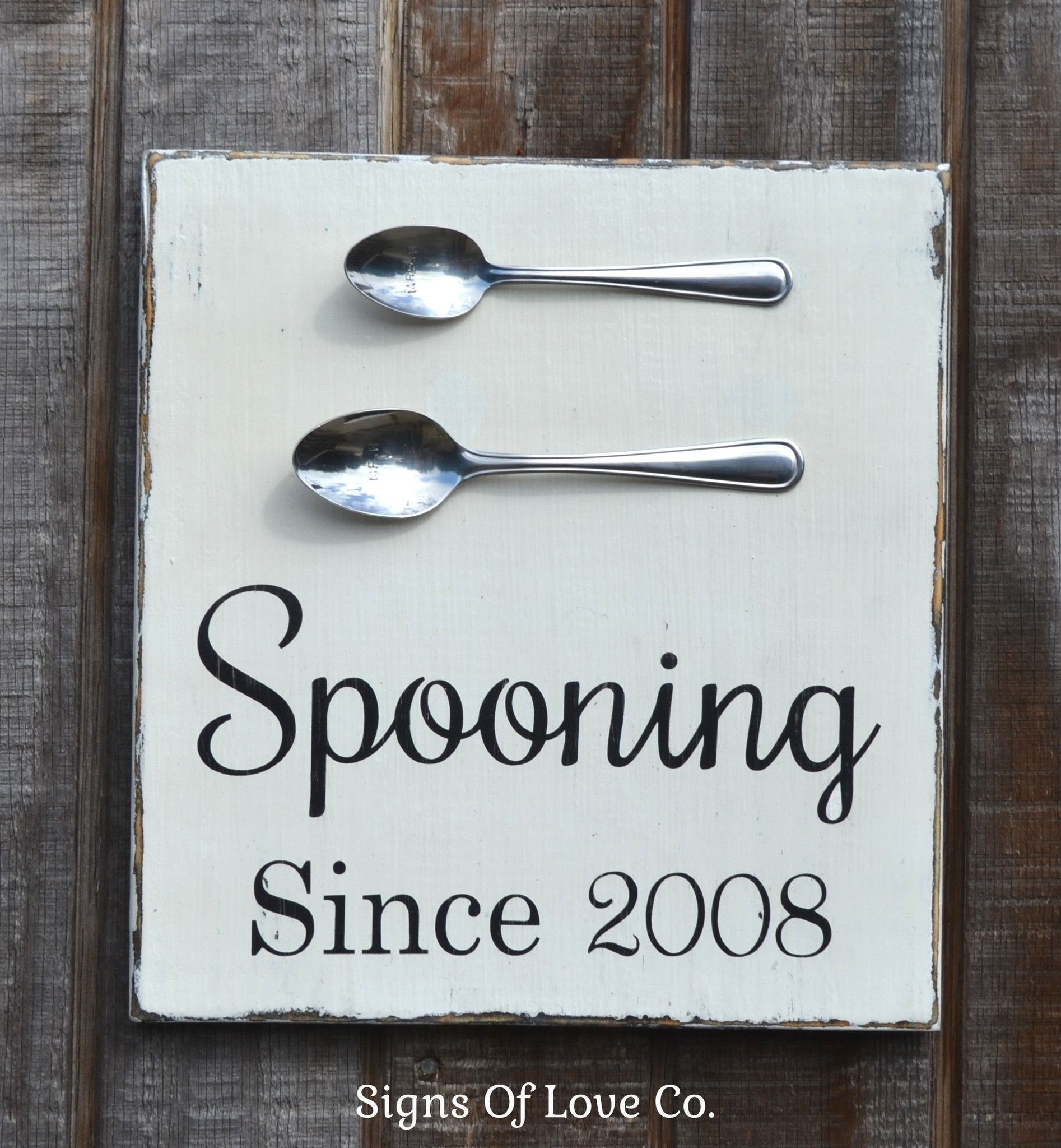 20Th Wedding Anniversary Gift Ideas For Couple
 Spooning Since Sign Kitchen Decor Wedding Anniversary