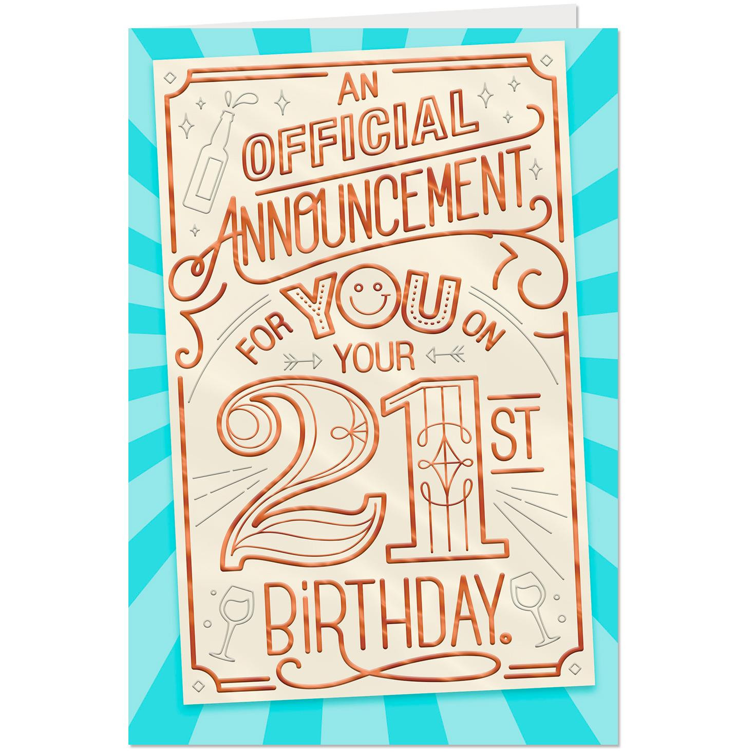 21st Birthday Card
 ficial Announcement 21st Birthday Card Greeting Cards